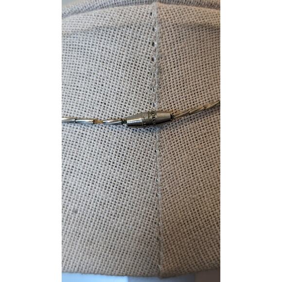 Vintage Sterling Silver Shell Twisted Bead Turquoise Chip Barrel Clasp Choker - Picture 5 of 7